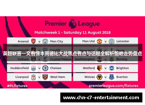 英超联赛一文看懂本周德比大战焦点看点与话题全解析前瞻走势盘点